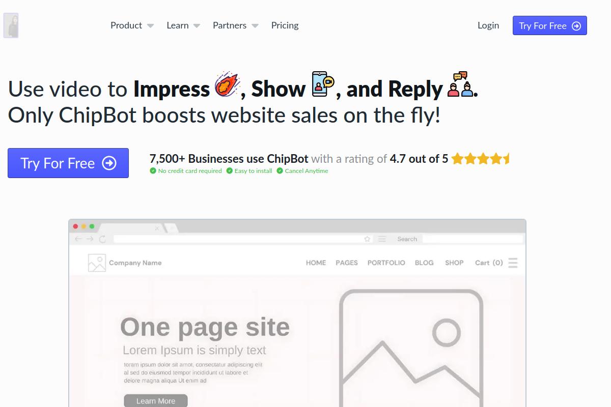 Screenshot of ChipBot_Video_Live_Chat_AI_Help_Desk_for_Websites