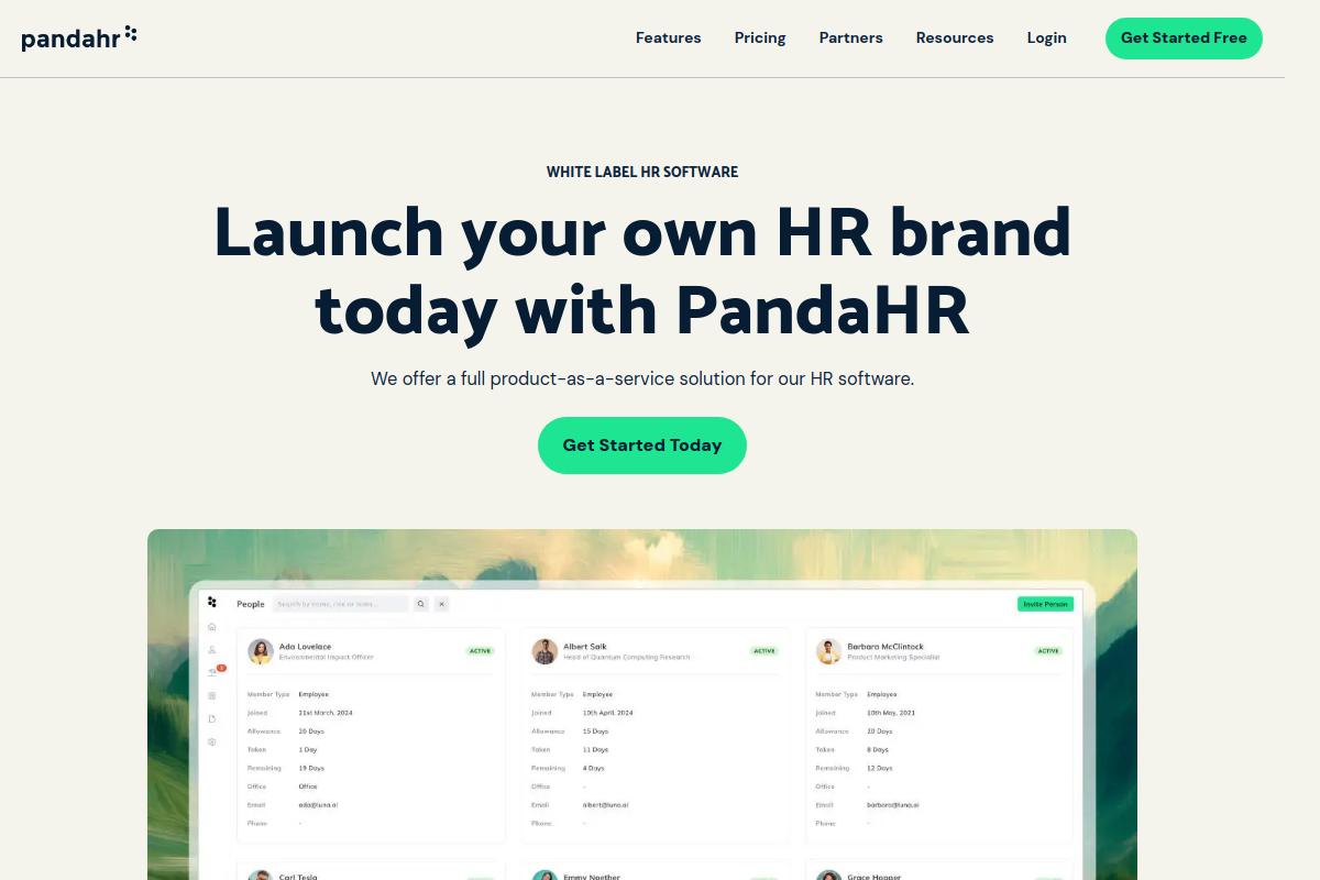 Screenshot of PandaHR_White_Label_HR_Software