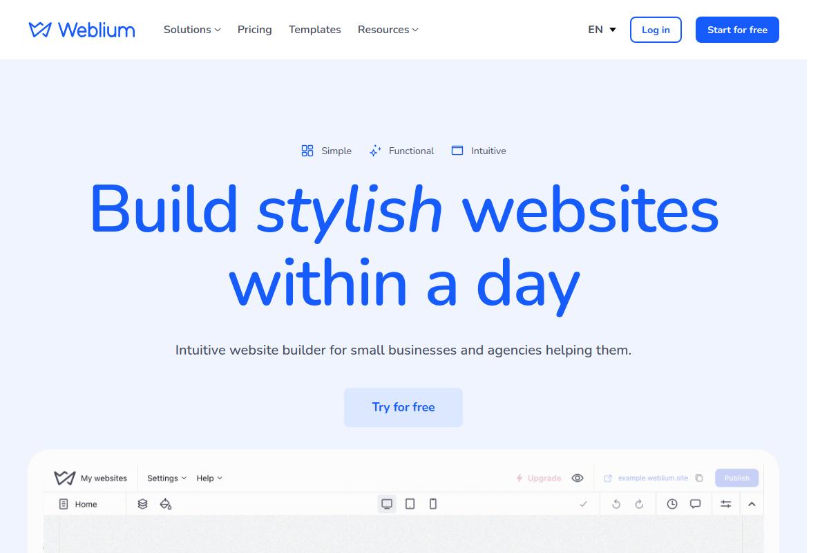 Screenshot of Weblium_Website_Builder