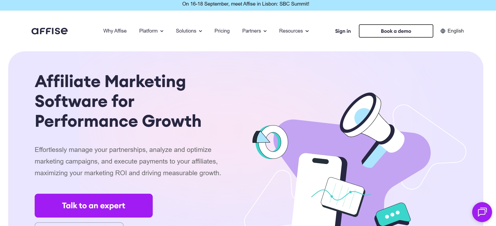 screenshot of Affise