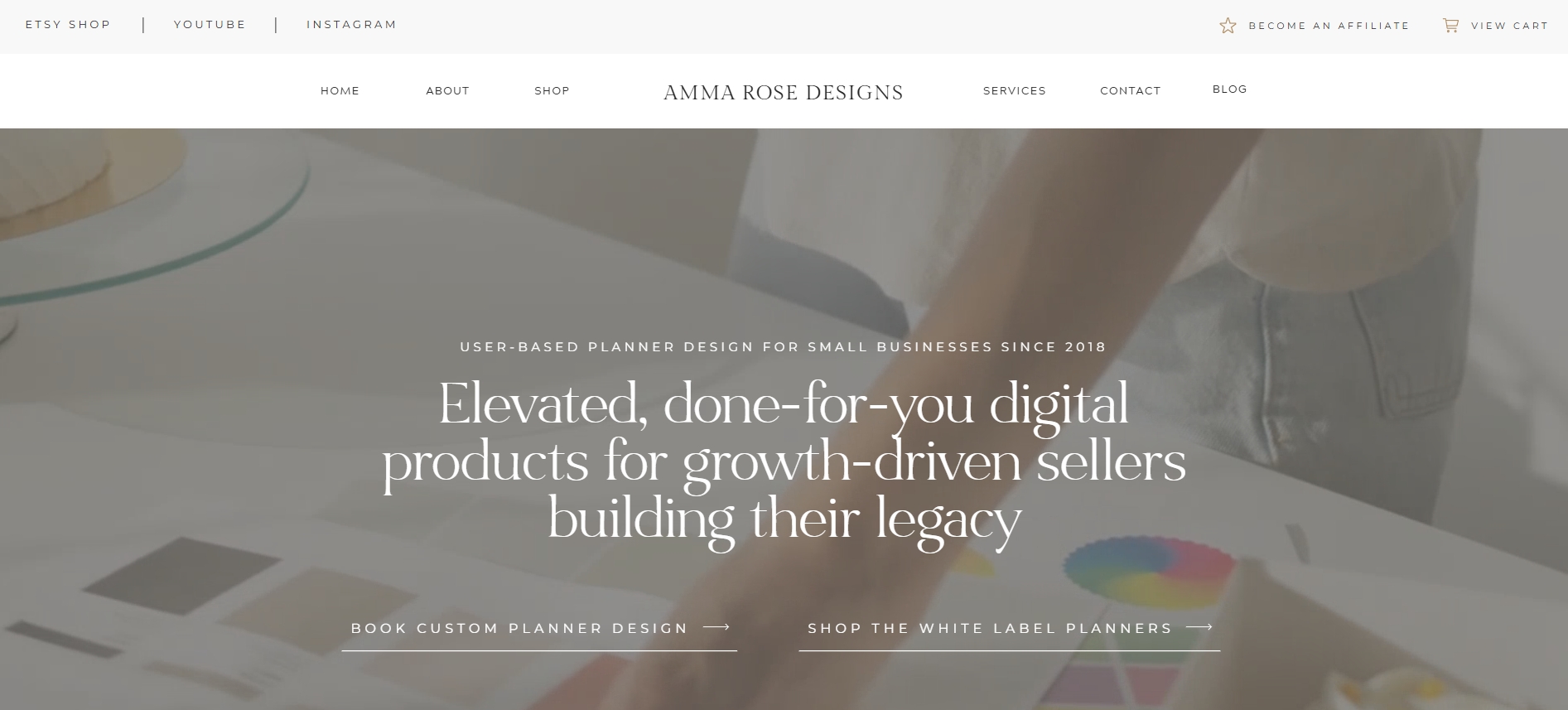 screenshot of Amma Rose Designs