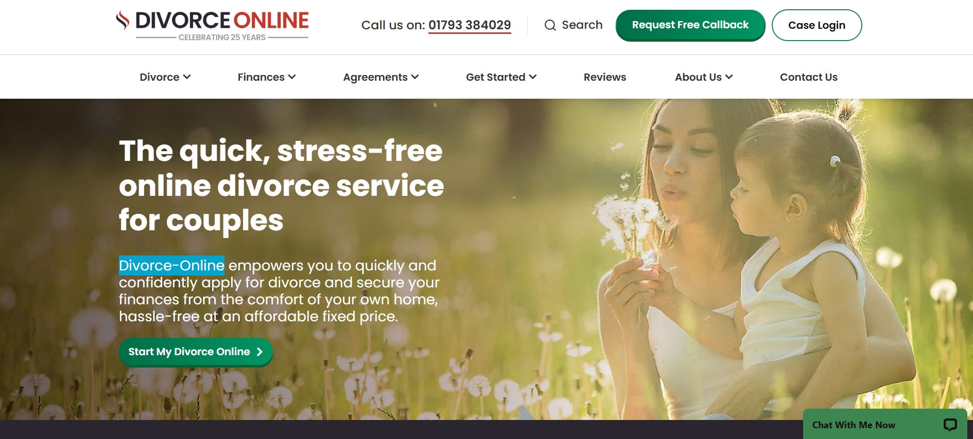 screenshot of Divorce-Online