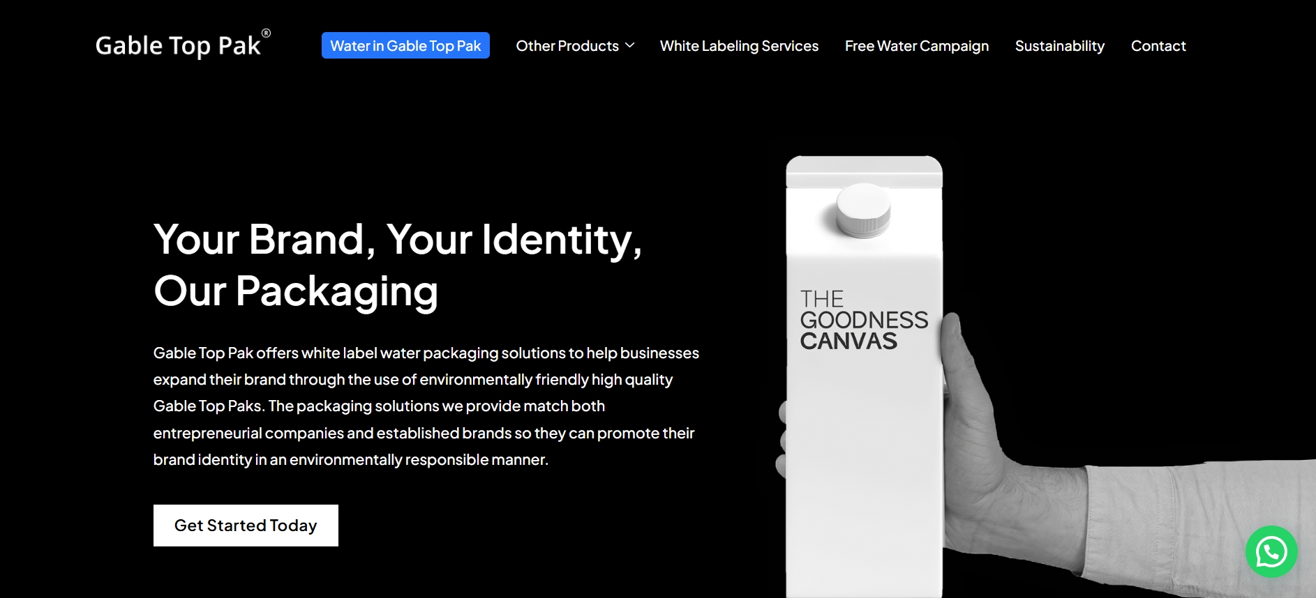 screenshot of Gable Top Pak