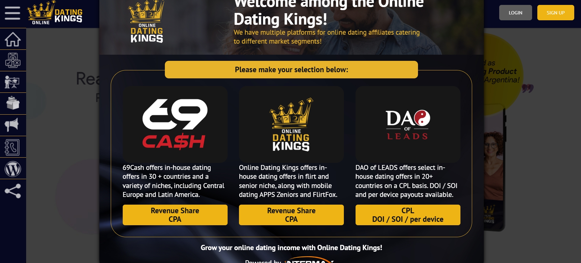screenshot of Online Dating Kings