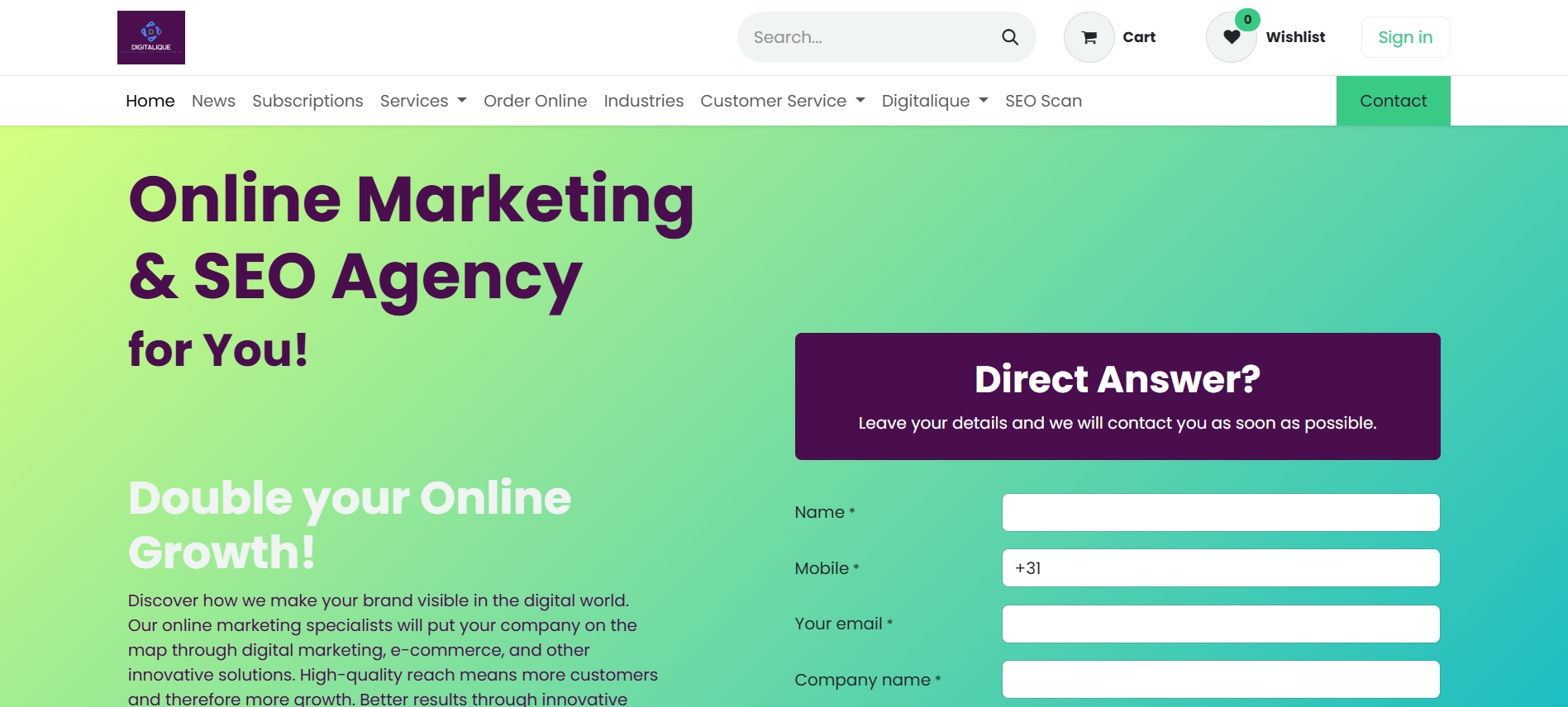 screenshot of digitalique