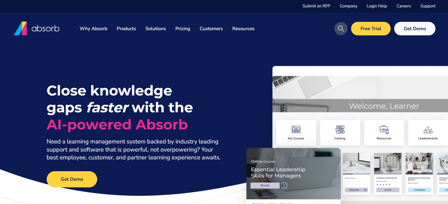 screenshot of Absorb LMS