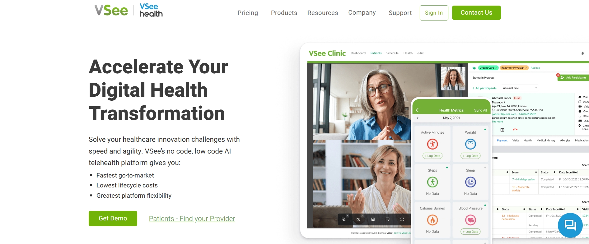 screenshot of VSee telehealth